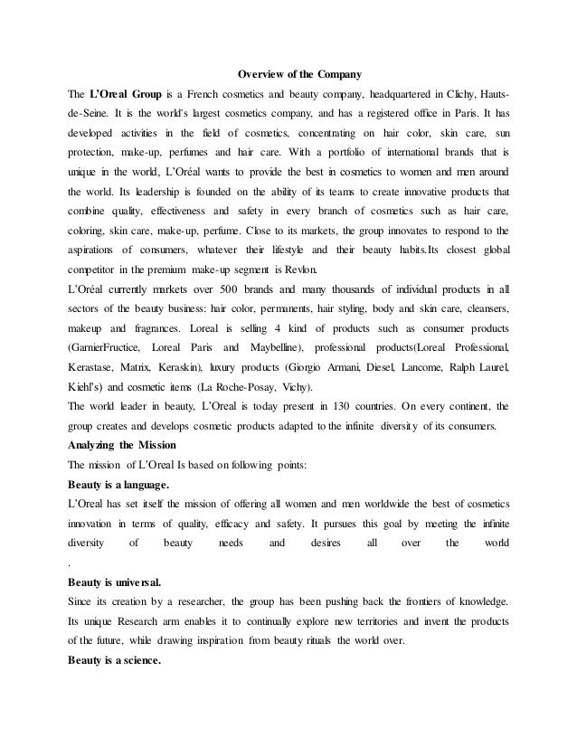 Loreal aims and objectives loreal core competencies